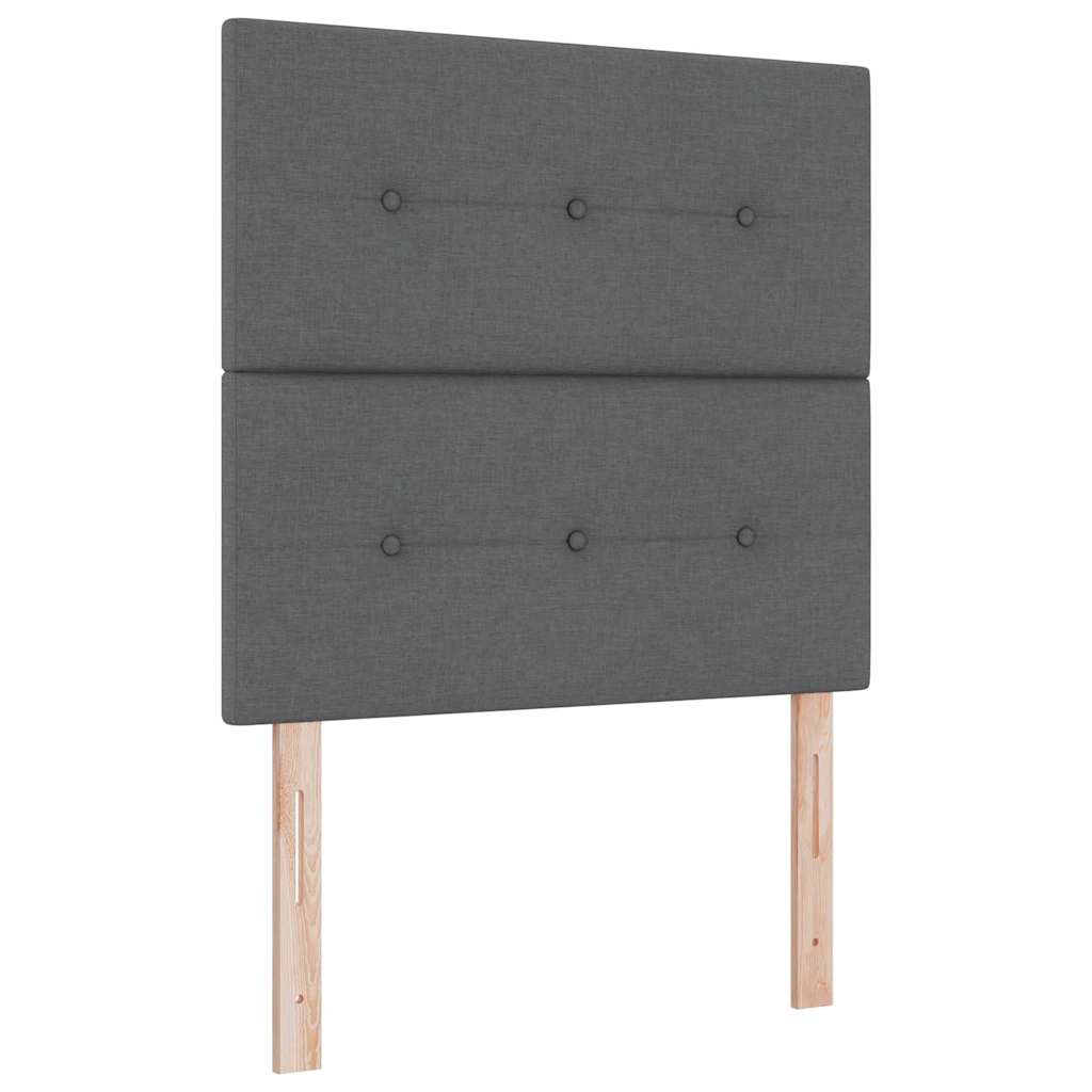 LED Headboard with LED Strip Lights Dark Grey 80 cm Polyester