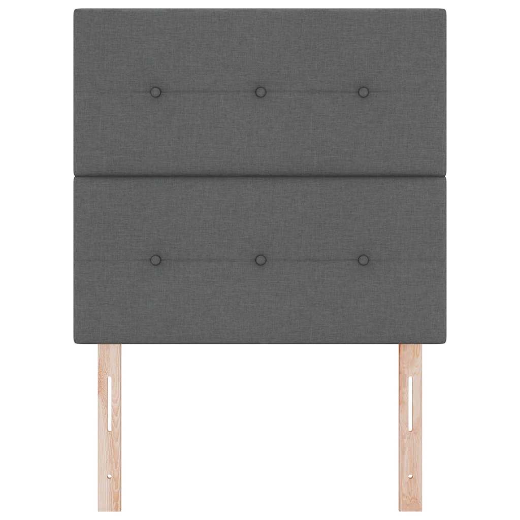 LED Headboard with LED Strip Lights Dark Grey 80 cm Polyester