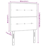 LED Headboard with LED Strip Lights Dark Grey 80 cm Polyester - Extra Image