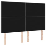 LED Headboard with LED Strip Lights Dark Grey 144 cm Polyester