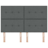LED Headboard with LED Strip Lights Dark Grey 144 cm Polyester
