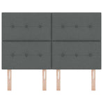 LED Headboard with LED Strip Lights Dark Grey 144 cm Polyester