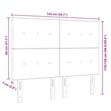 LED Headboard with LED Strip Lights Dark Grey 144 cm Polyester - Low Angle
