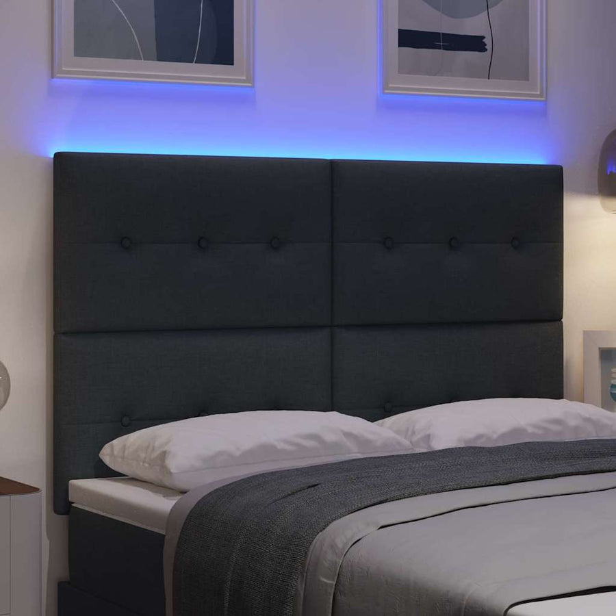 LED Headboard Dark Grey Fabric
