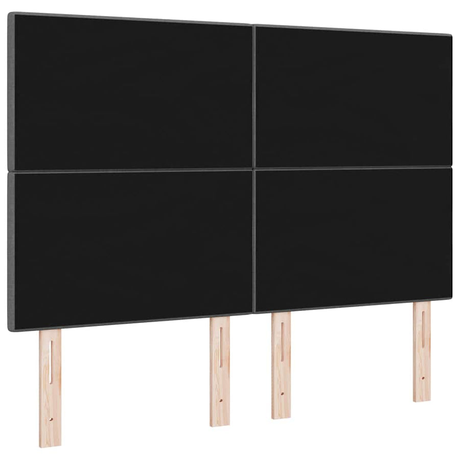 LED Headboard with LED Strip Lights Dark Grey 160 cm Polyester
