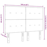 LED Headboard with LED Strip Lights Dark Grey 160 cm Polyester