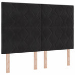 LED Headboard Black 144 cm Faux Leather