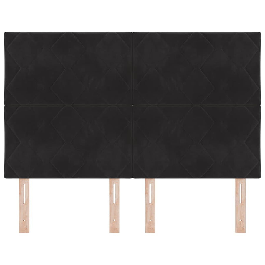LED Headboard Black 144 cm Faux Leather