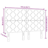 LED Headboard Black 144 cm Faux Leather