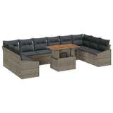 Garden Sofa Set 11 pcs Grey and Brown