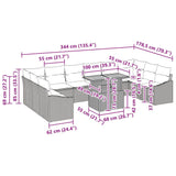 Garden Dining Set with Cushion Manual 11 pcs Grey and Brown - Extra Image