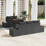 Garden Sofa Set 6 pcs Black and Brown