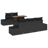 Garden Dining Set Manual 6 pcs Black and Brown 100 x 55 x 73 cm - Front View