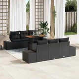 Garden Sofa Set 7 pcs Black and Brown