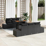 Garden Dining Set Manual 7 pcs Black and Brown 100 x 55 x 73 cm