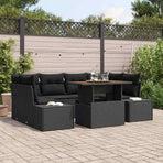 Garden Sofa Set 7 pcs Black 100 x 55 x 73 cm Poly Rattan
