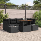 Garden Dining Set Manual 7 pcs Black and Brown 100 x 55 x 73 cm