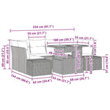 Garden Dining Set Manual 7 pcs Black and Brown 100 x 55 x 73 cm - Extra Image