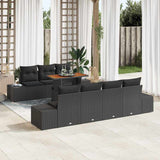 Garden Sofa Set 8 pcs Black and Brown