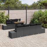 Garden Sofa Set 8 pcs Black and Brown