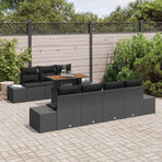 Garden Sofa Set 8 pcs Black 100 x 55 x 73 cm Poly Rattan