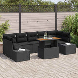 Garden Sofa Set 8 pcs Black and Brown