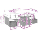 Garden Dining Set Manual 8 pcs Black and Brown 100 x 55 x 73 cm - Extra Image