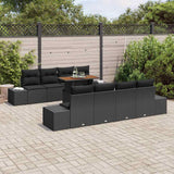 Garden Sofa Set 9 pcs Black and Brown