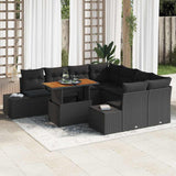 Garden Dining Set Manual 9 pcs Black and Brown 100 x 55 x 73 cm