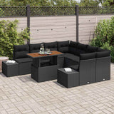 Garden Sofa Set 9 pcs Black and Brown