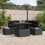Garden Sofa Set 5 pcs Black and Brown