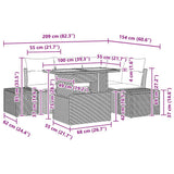 Garden Sofa Set 5 pcs Black and Brown