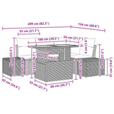 Garden Sofa Set Manual 5 pcs Black and Brown 100 x 55 x 73 cm - Extra Image