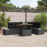 Garden Sofa Set 6 pcs Black and Brown