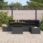 Garden Sofa Set 6 pcs Black 100 x 55 x 73 cm Poly Rattan