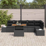 Garden Sofa Set 7 pcs Black and Brown