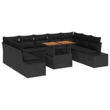 Garden Sofa Set 10 pcs Black and Brown