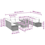 Garden Sofa Set with Cushion Manual 11 pcs Black and Brown - Extra Image