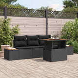 Garden Dining Set Manual 5 pcs Black and Brown 100 x 55 x 73 cm
