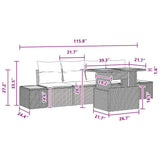 Garden Dining Set Manual 5 pcs Black and Brown 100 x 55 x 73 cm - Extra Image