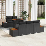 Garden Sofa Set 6 pcs Black and Brown