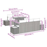 Garden Dining Set with Cushion Manual 6 pcs Black and Brown - Extra Image