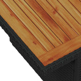 Garden Dining Set Manual 7 pcs Black and Brown 100 x 55 x 73 cm - Close-Up Angle