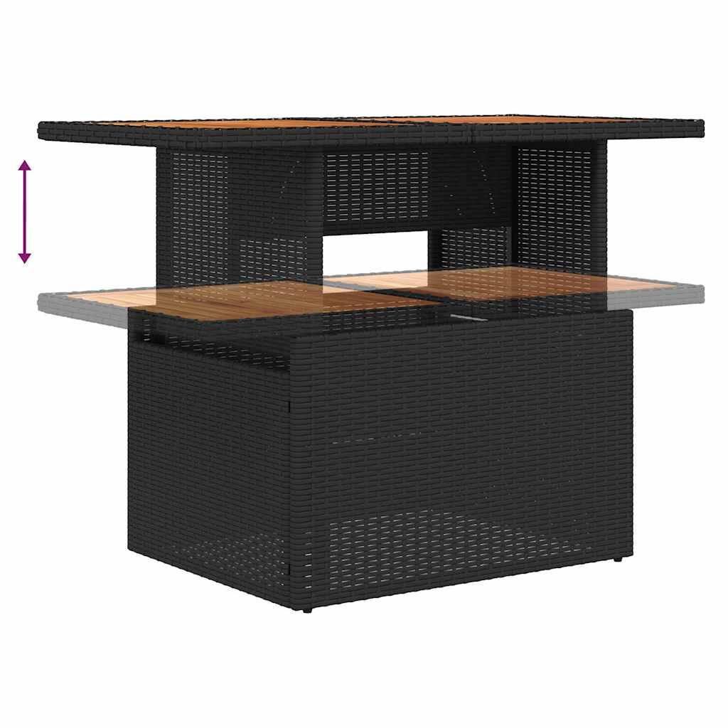Garden Dining Set Manual 7 pcs Black and Brown 100 x 55 x 73 cm
