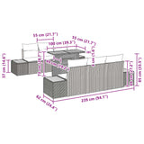 Garden Dining Set with Cushion Manual 7 pcs Black and Brown - Extra Image