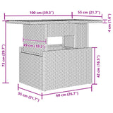 Garden Dining Set with Cushion Manual 7 pcs Black and Brown - Extra Image