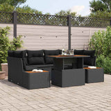 Garden Dining Set Manual 9 pcs Black and Brown 100 x 55 x 73 cm
