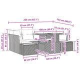 Garden Dining Set with Cushion Manual 9 pcs Black and Brown - Extra Image