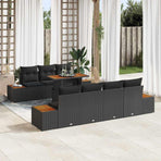 Garden Sofa Set 8 pcs Black Poly rattan