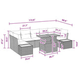 Garden Dining Set Manual 8 pcs Black and Brown 100 x 55 x 73 cm - Extra Image